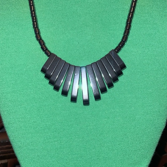 Vintage 1980’s Hematite Necklace. 18” - Picture 2 of 4